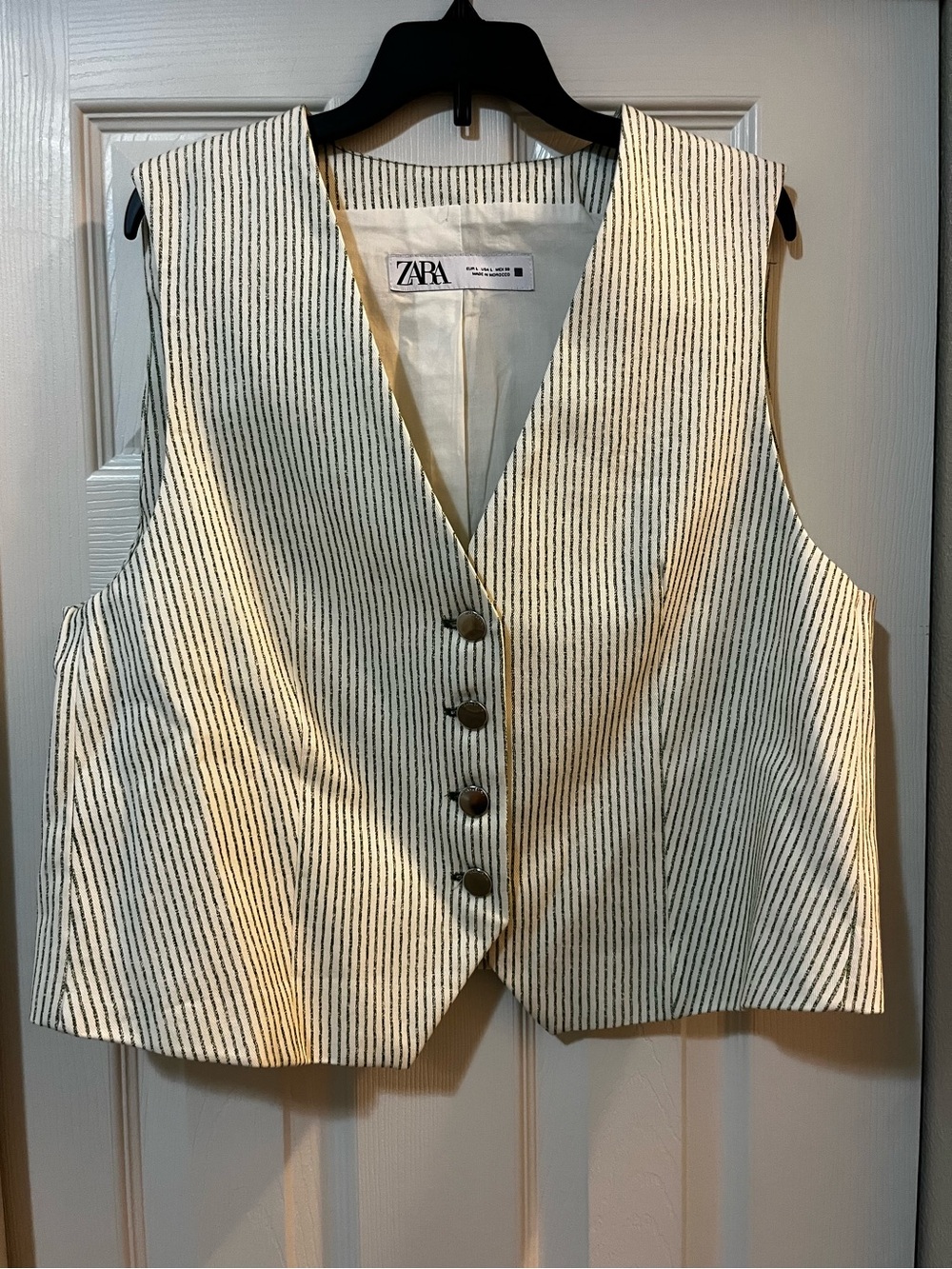 Zara Striped Button Front Vest